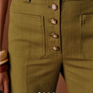 Olive Green High-Waisted Pants